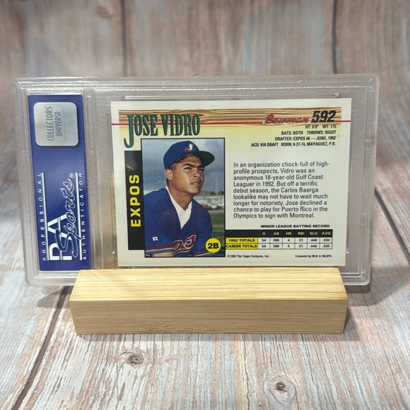 1993 Bowman Jose Vidro #592 PSA Mint 9 Baseball Card Item #ME568 - Picture 3 of 3